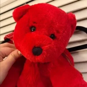 Vintage 1980s Red Teddybear Plush Backpack 80s Stuffed Animal Backpacks - Etsy main image 3